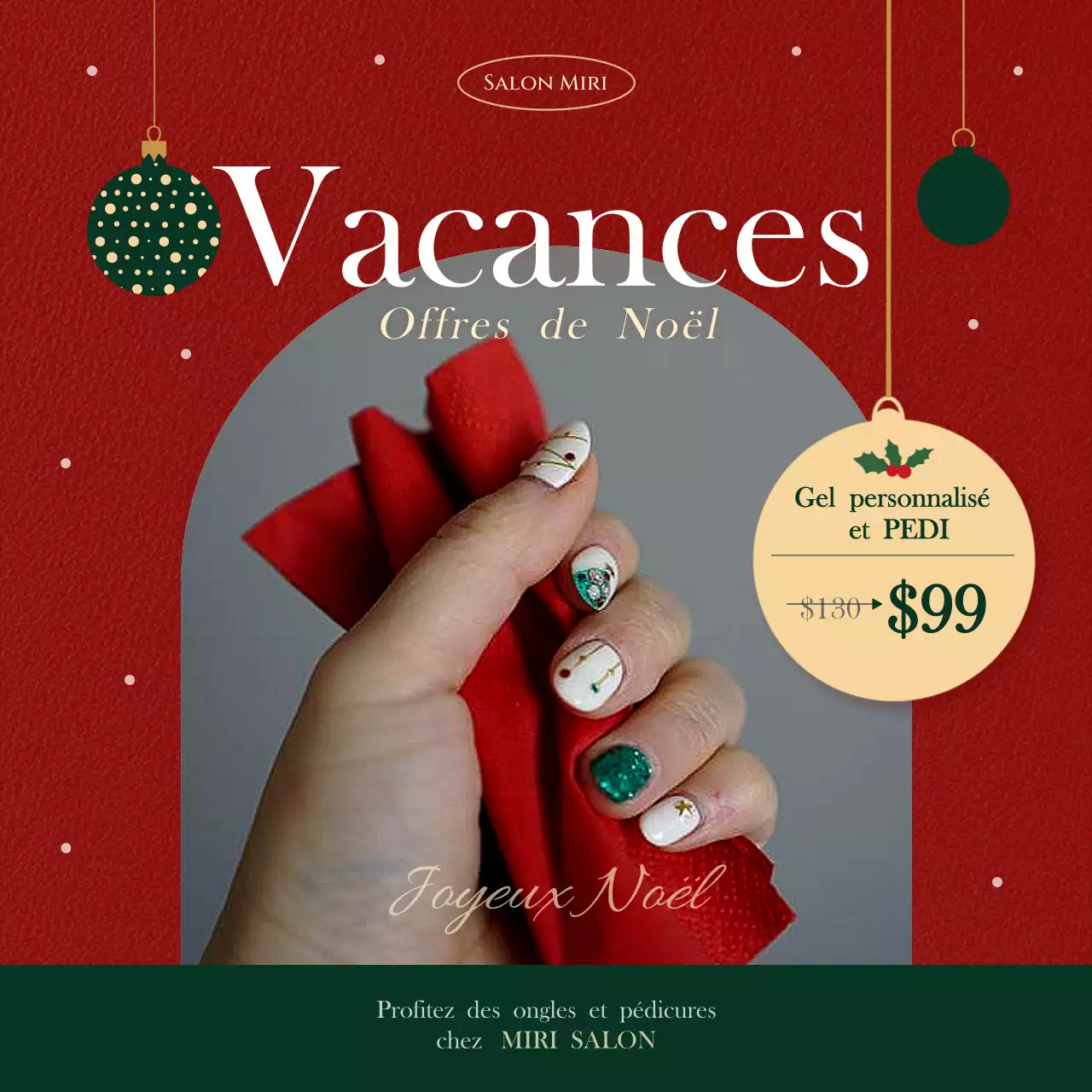 promotion des fêtes de fin d'année par l'élégance rouge