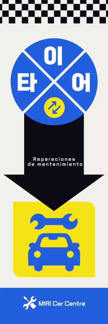 Banner promocional garaje retro azul