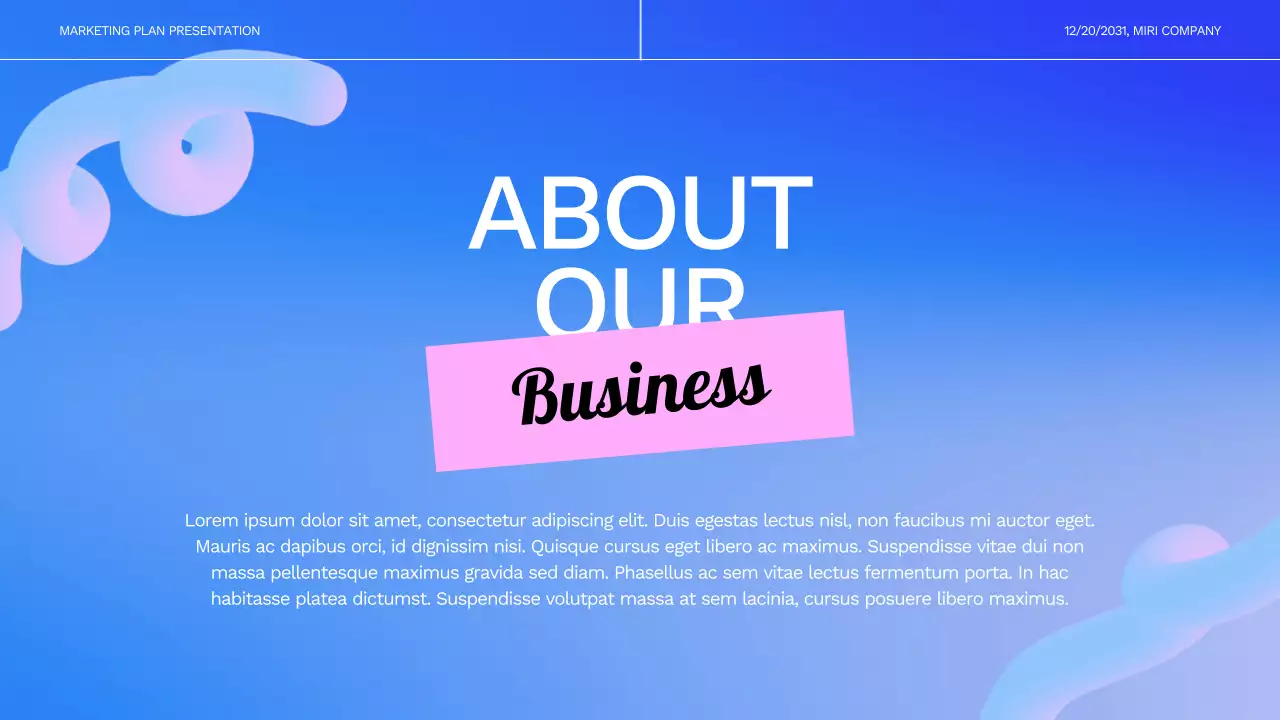 블루 모던 마케팅 계획 프레젠테이션