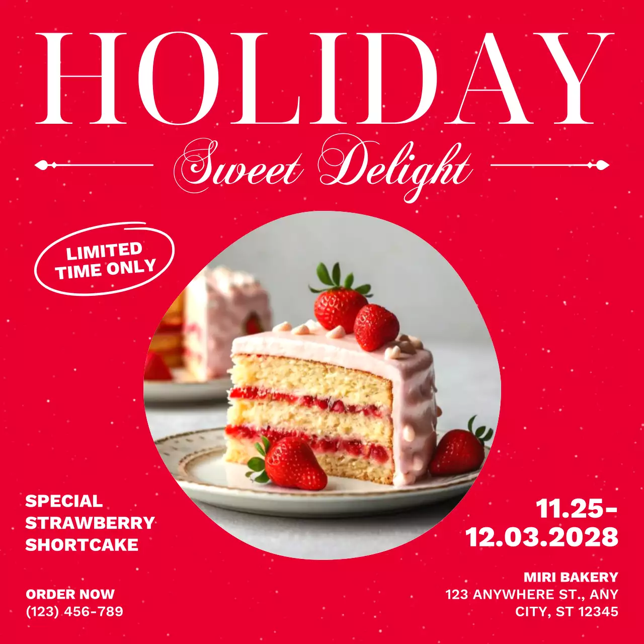 Red Festive Cake Promotion Social Media Post