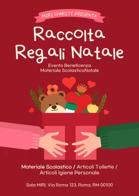 annuncio di beneficenza rosso festivo