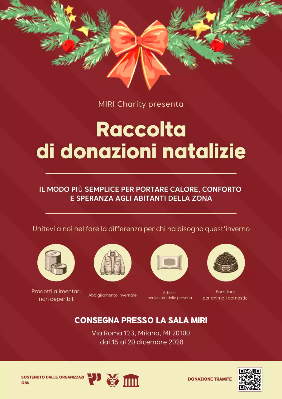 Annuncio della raccolta di donazioni del Red Festive Christmas
