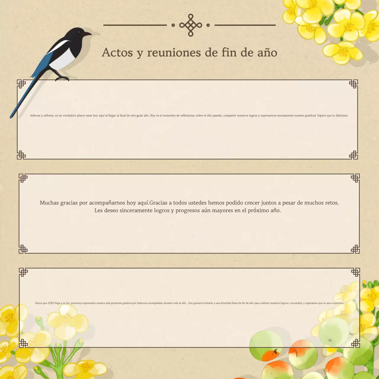 Tarjeta de felicitación tradicional beige