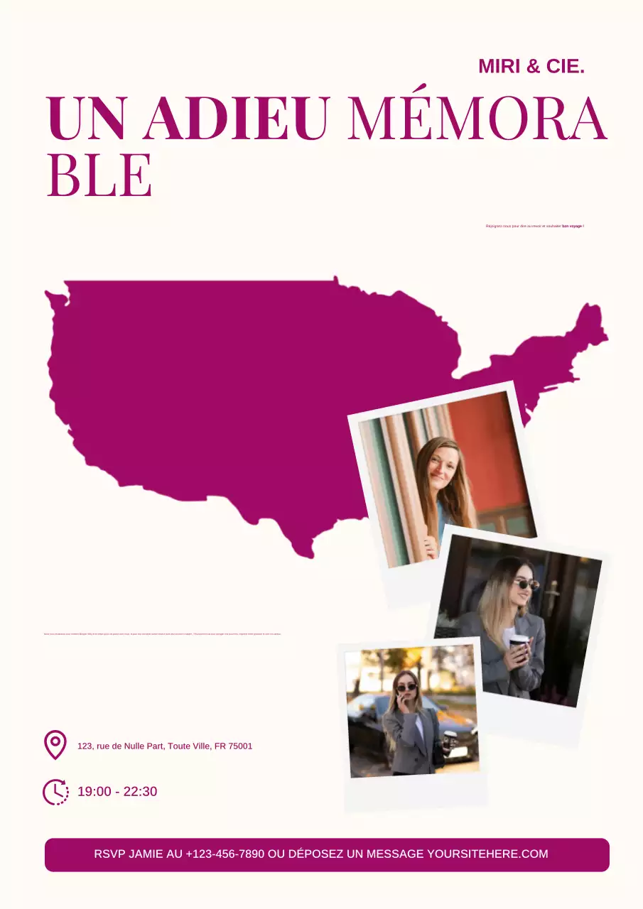 invitation d'adieu moderne bleue