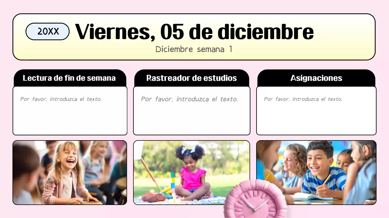 agenda de clase rosa de moda