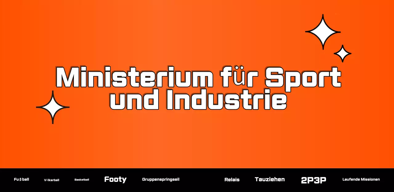 Planungskarten für ein College-Sportfest mit orangefarbenem Cartoon-Effekt