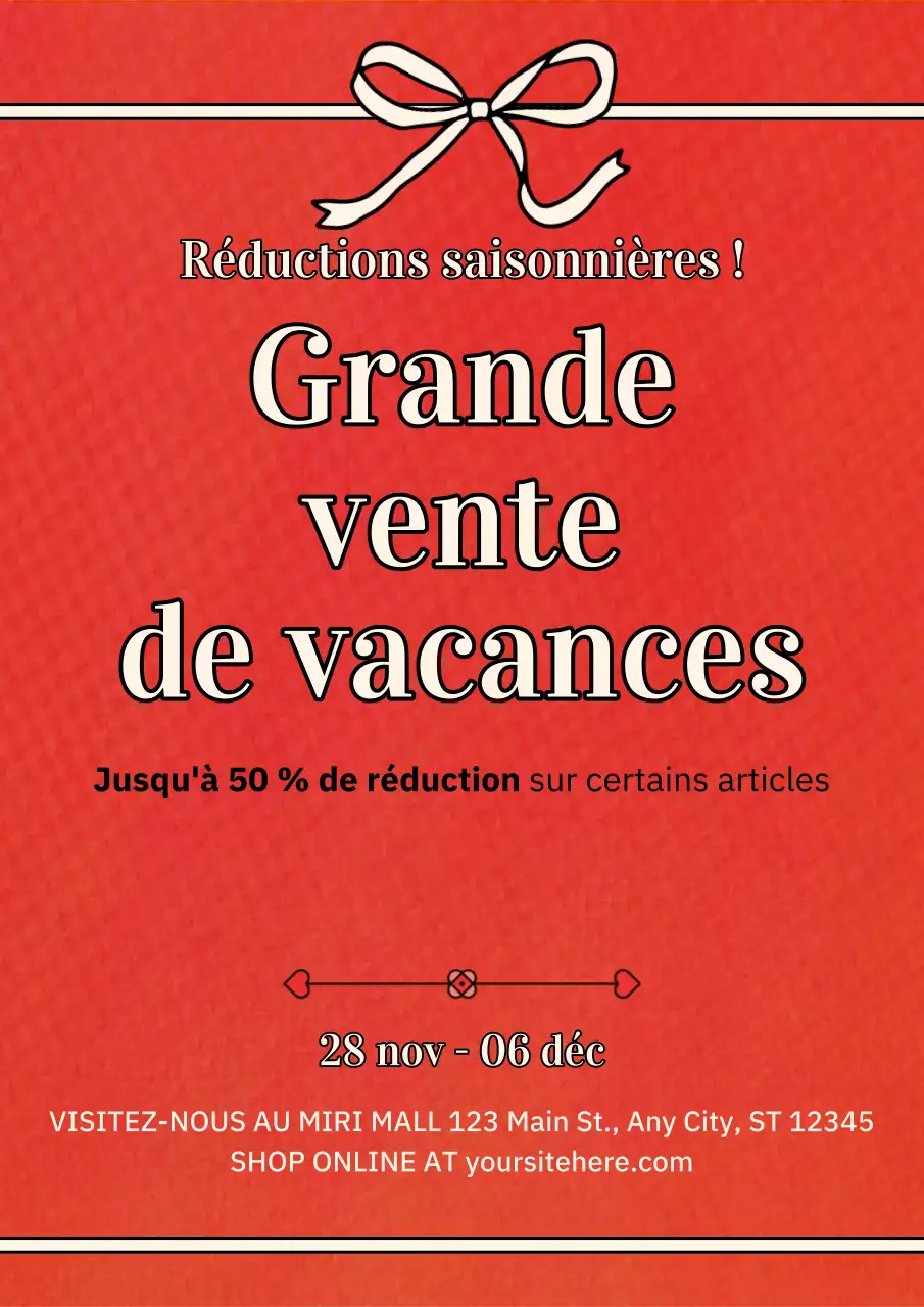 promotion de vacances "red bold