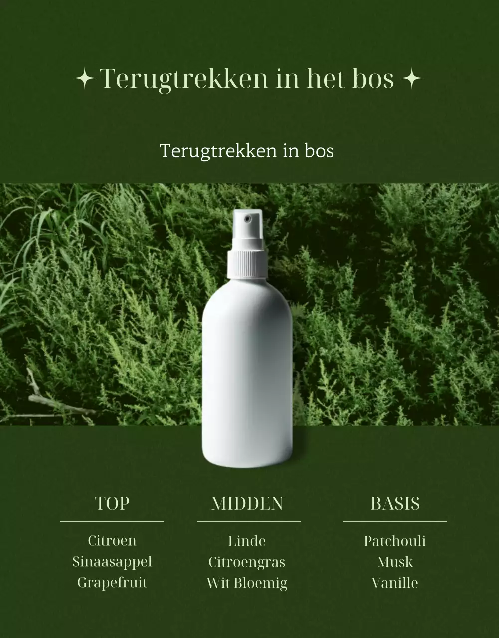 Groene minimalistische geurproducten promoten