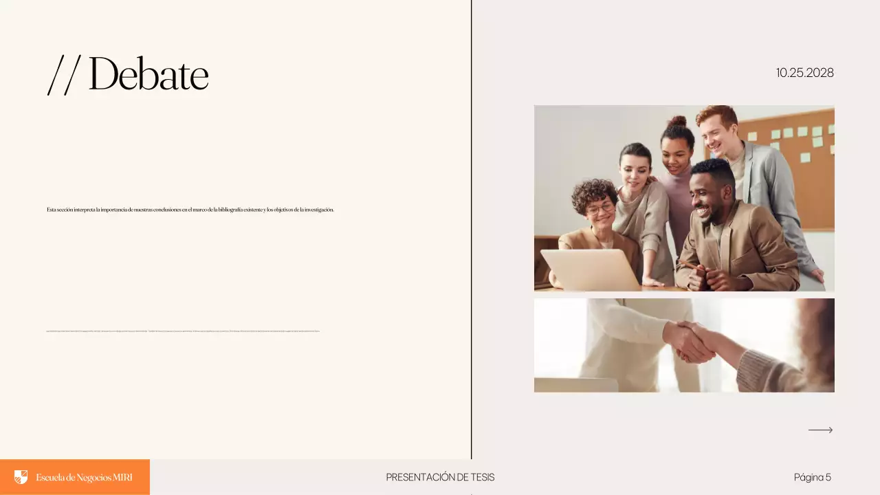 Presentación de la Tesis Educativa Moderna Beige