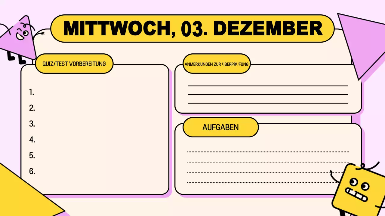 Rosa Gelb Verspielte Klasse Agenda Präsentation