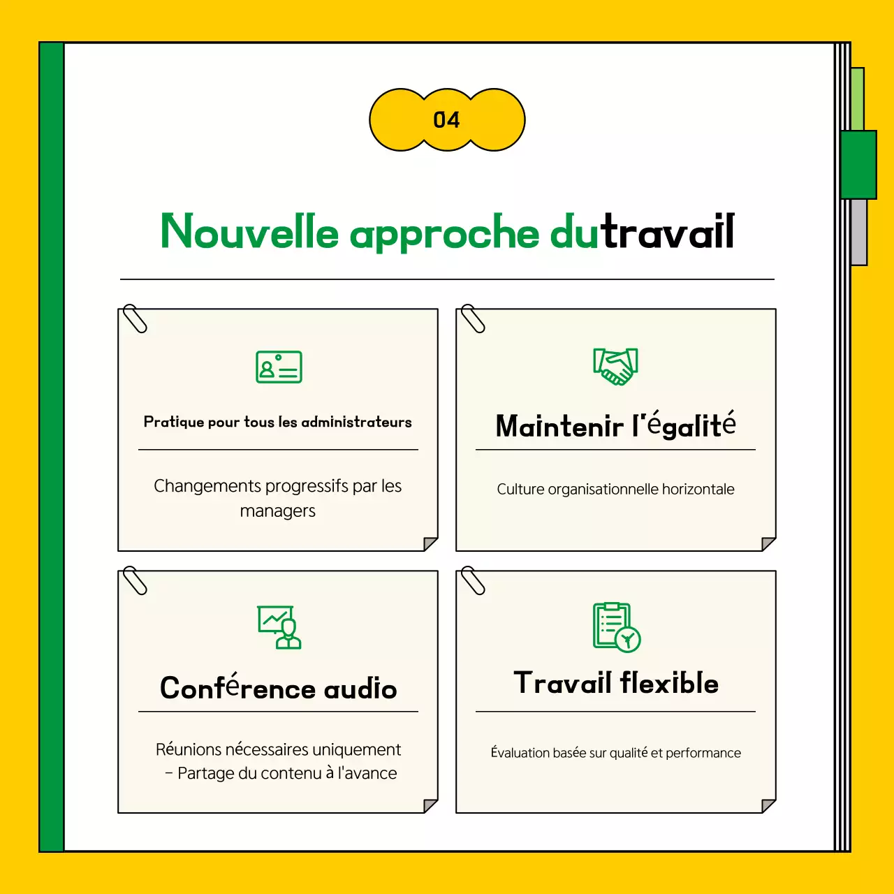 À propos du guide de transformation du travail propre jaune et vert