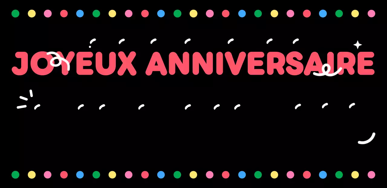 Placard noir de vœux d'anniversaire pop