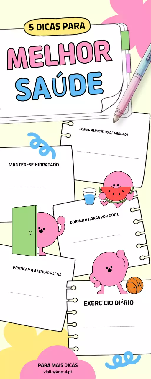 Pastel Dicas para um estilo de vida saudável