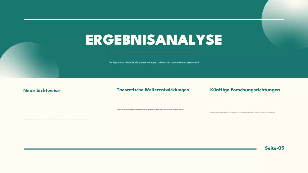 Minimalistische Thesenpräsentation in Grün