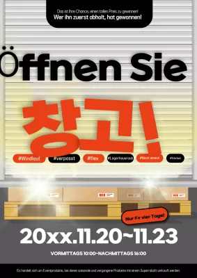 Orange hervorgehobene Verkaufsveranstaltungen