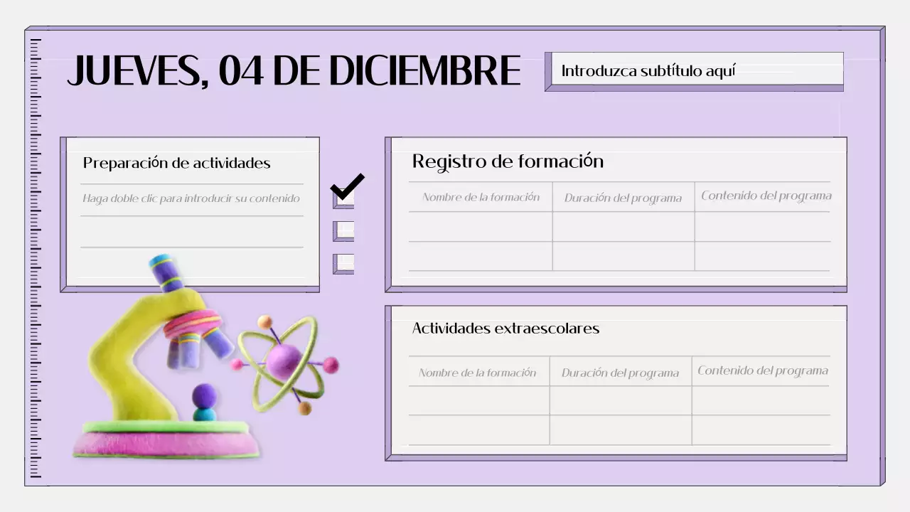 agenda sencilla de educación morada