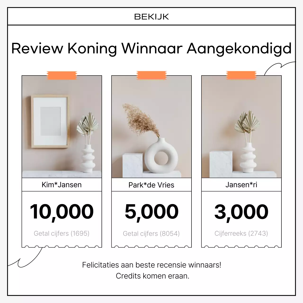 Een kitscherige verzameling oranje en zwarte recensies