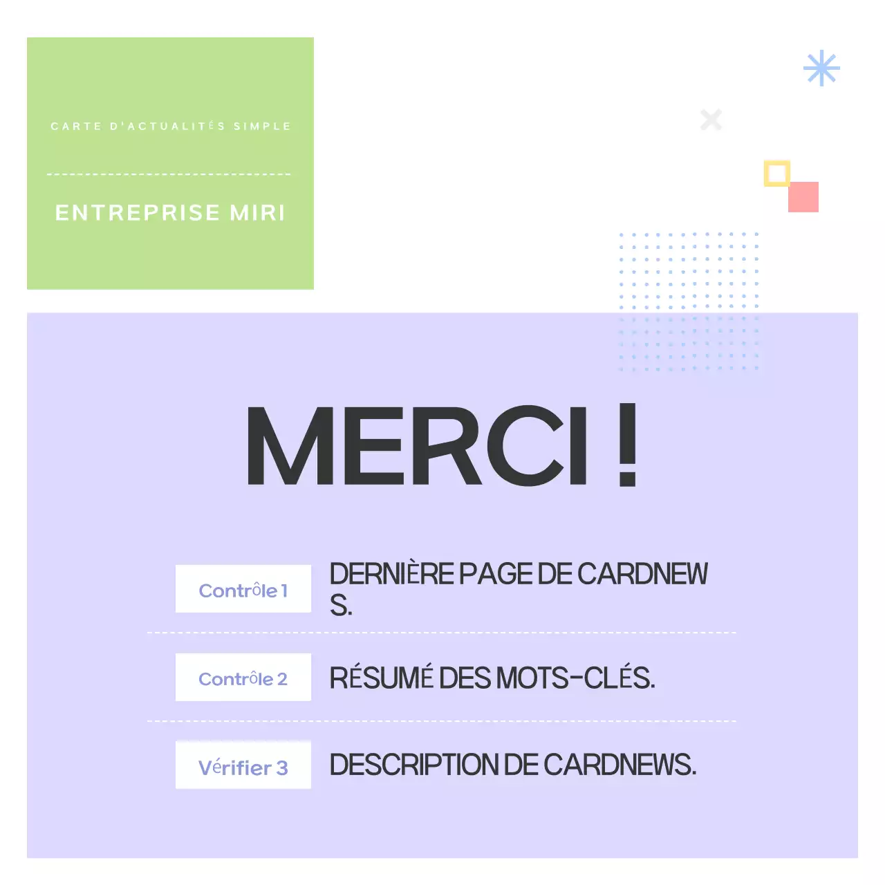 Un guide avec des formes simples en violet et en gris