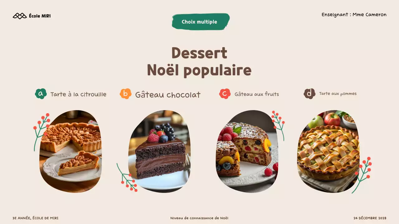 Jeu-questionnaire illustré sur Noël pour les enfants et les écoliers