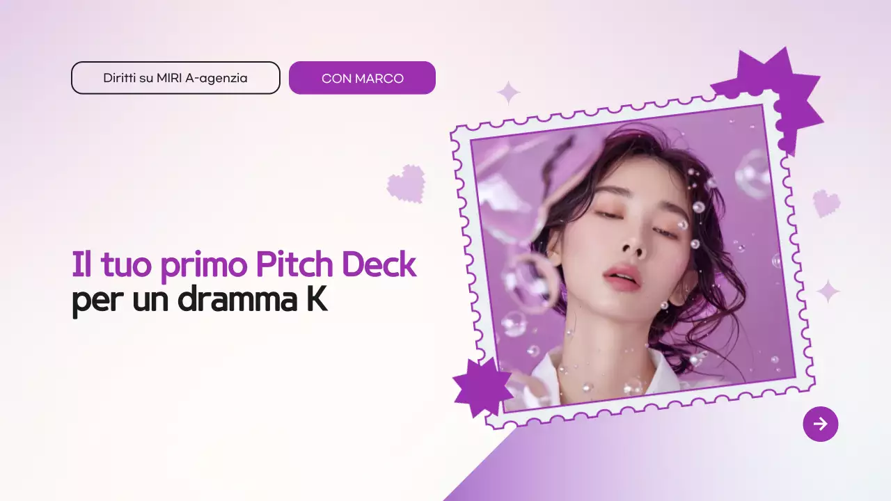 Presentazione del Pitch Deck del dramma K moderno viola