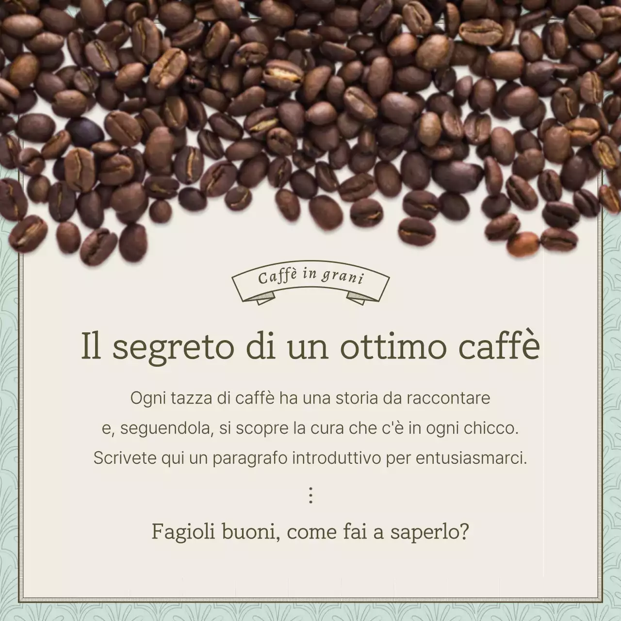 Promuovere un caffè vintage in azzurro e marrone