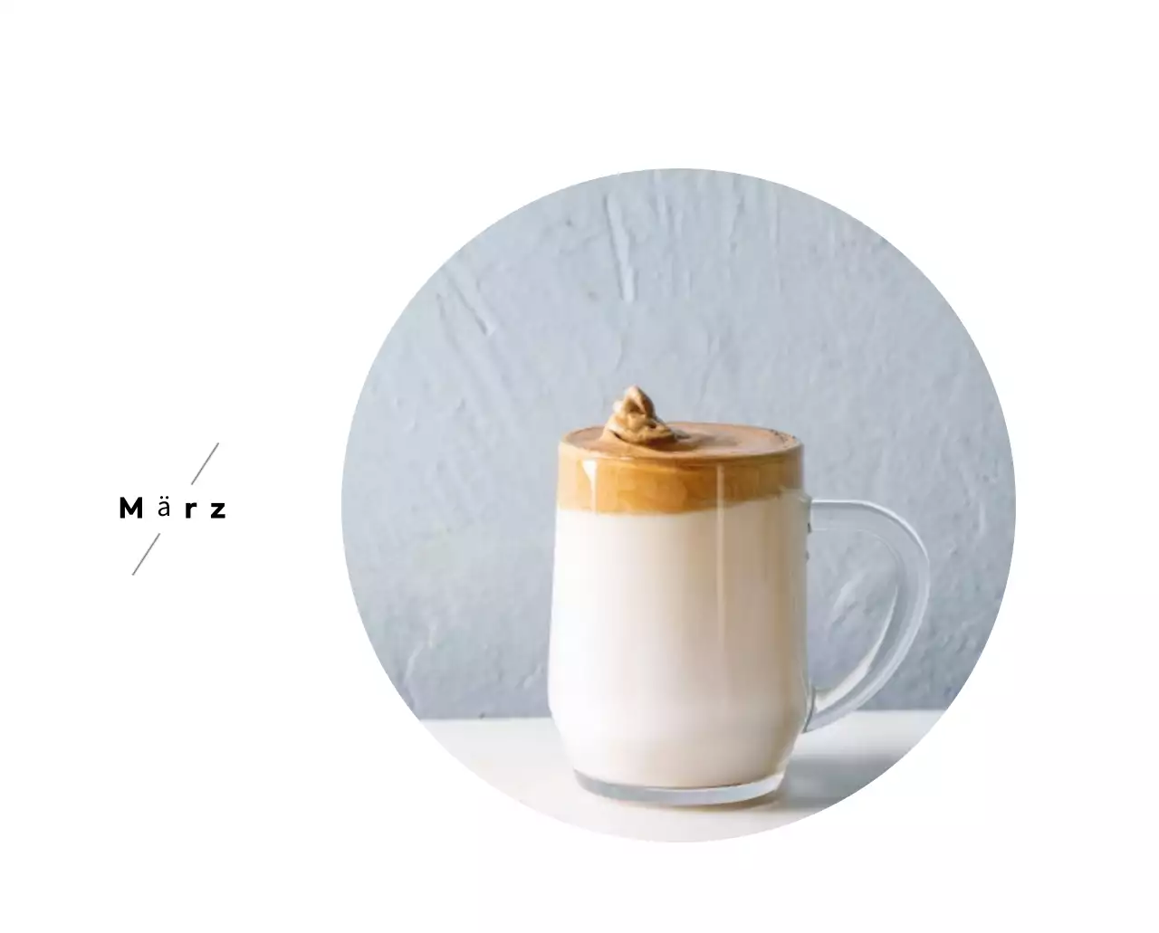 Grauer minimalistischer Kaffeekalender