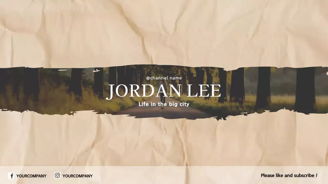 Beige Rustic Vlog Banner YouTube Thumbnail