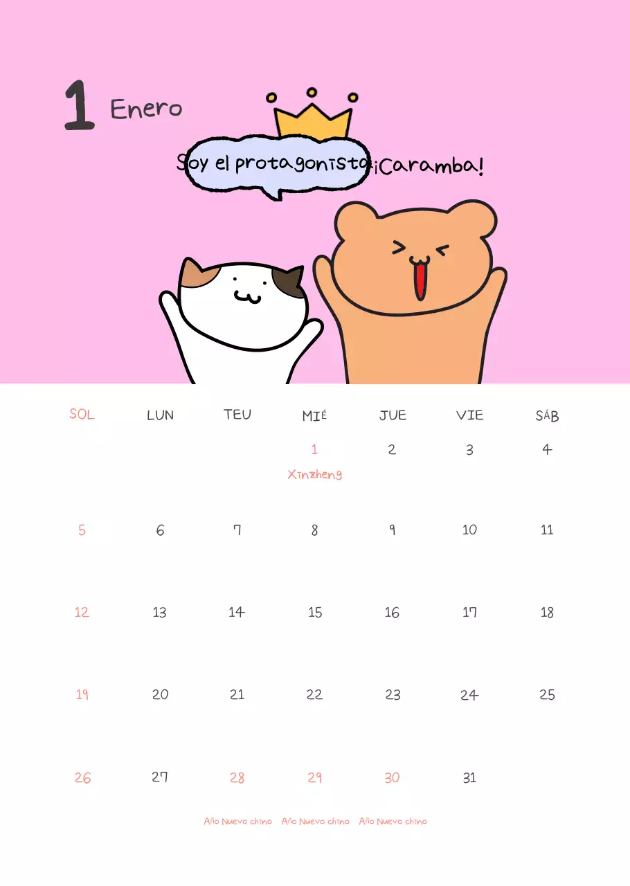 Calendario apretado amarillo Simple Office Worker