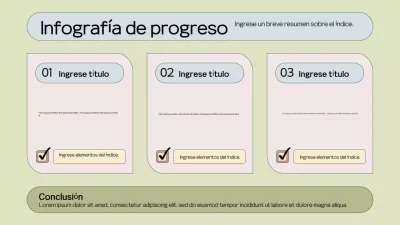 green minimal progress infographic layout