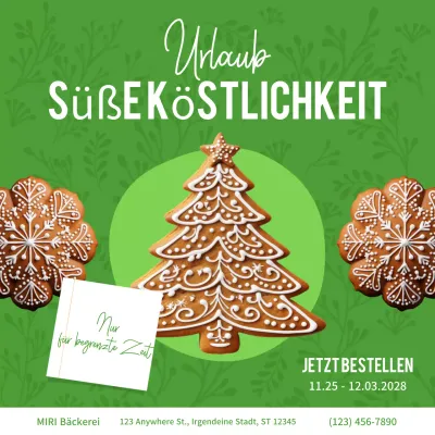 grüne festliche Bäckerei-Aktion