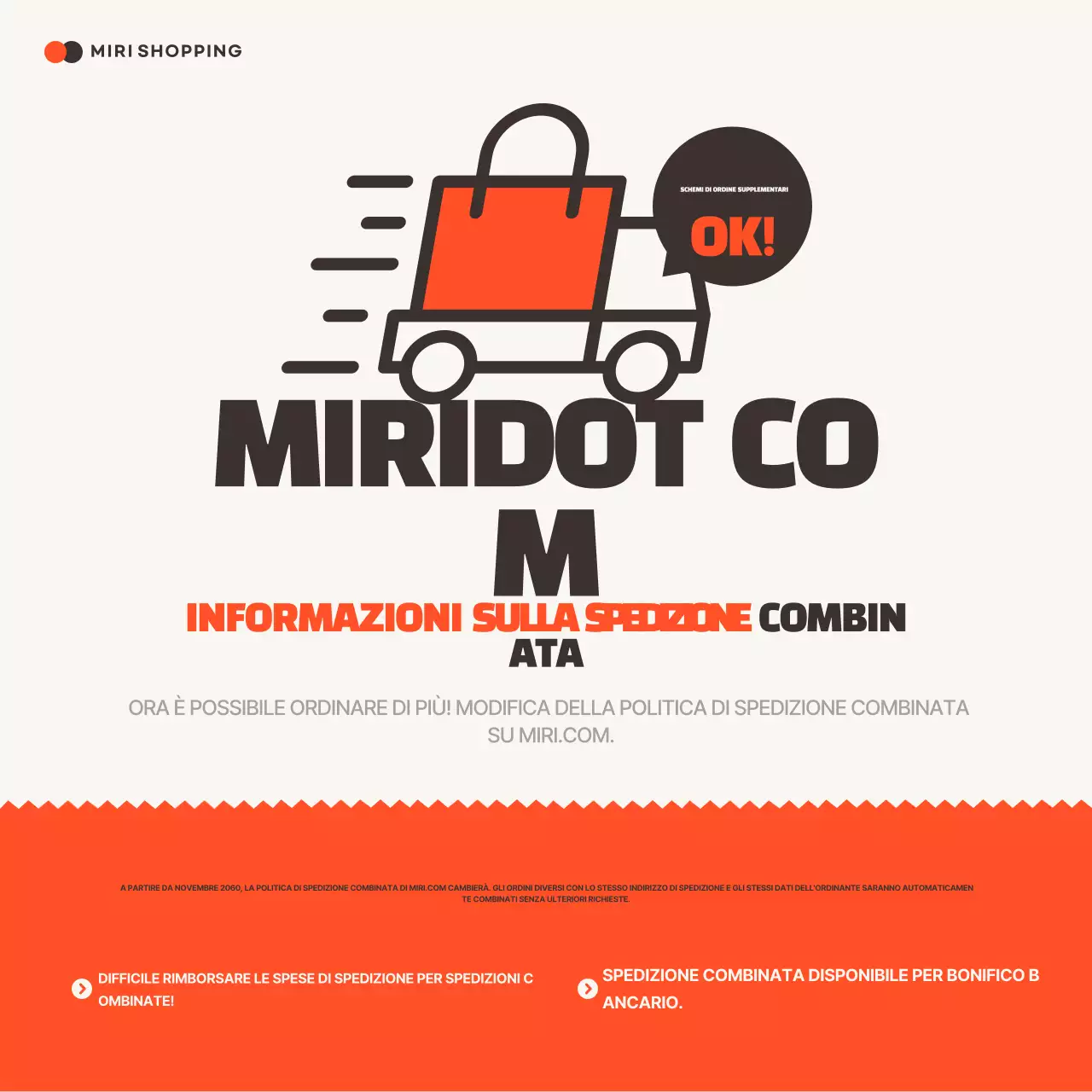 Promuovere istruzioni di spedizione semplici e arancioni