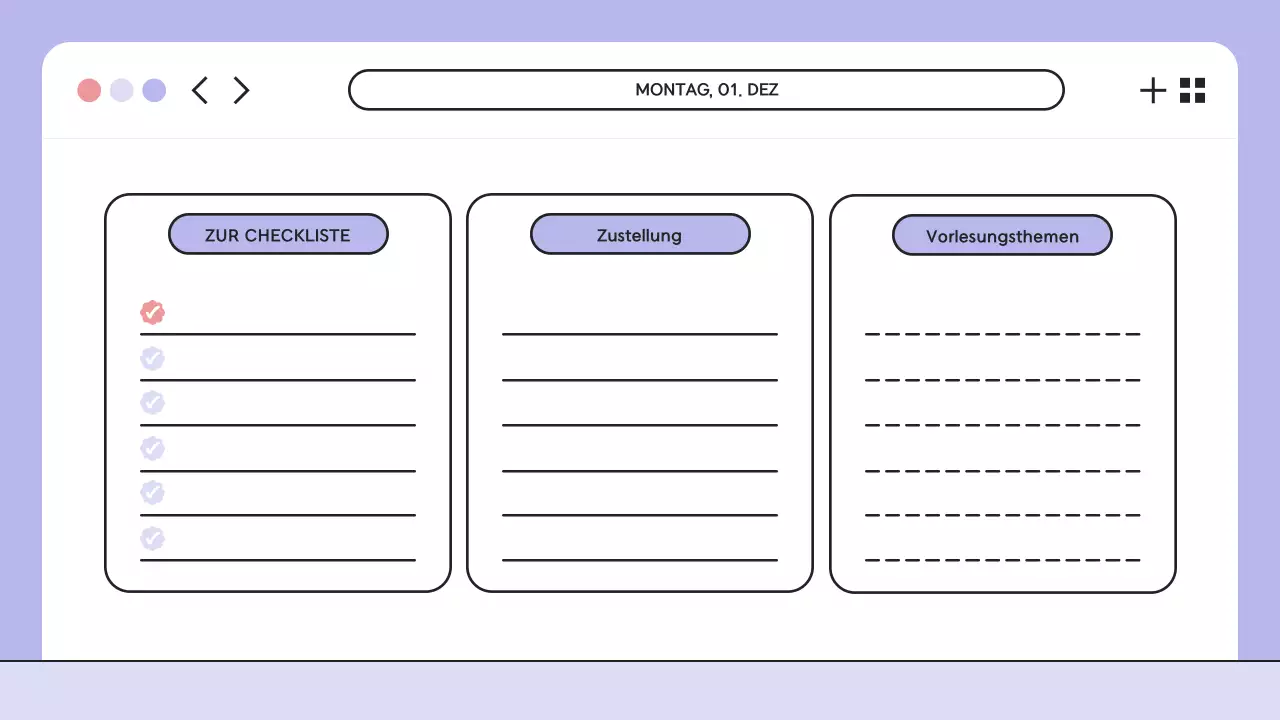 Lila Illustration Klasse Agenda Präsentation