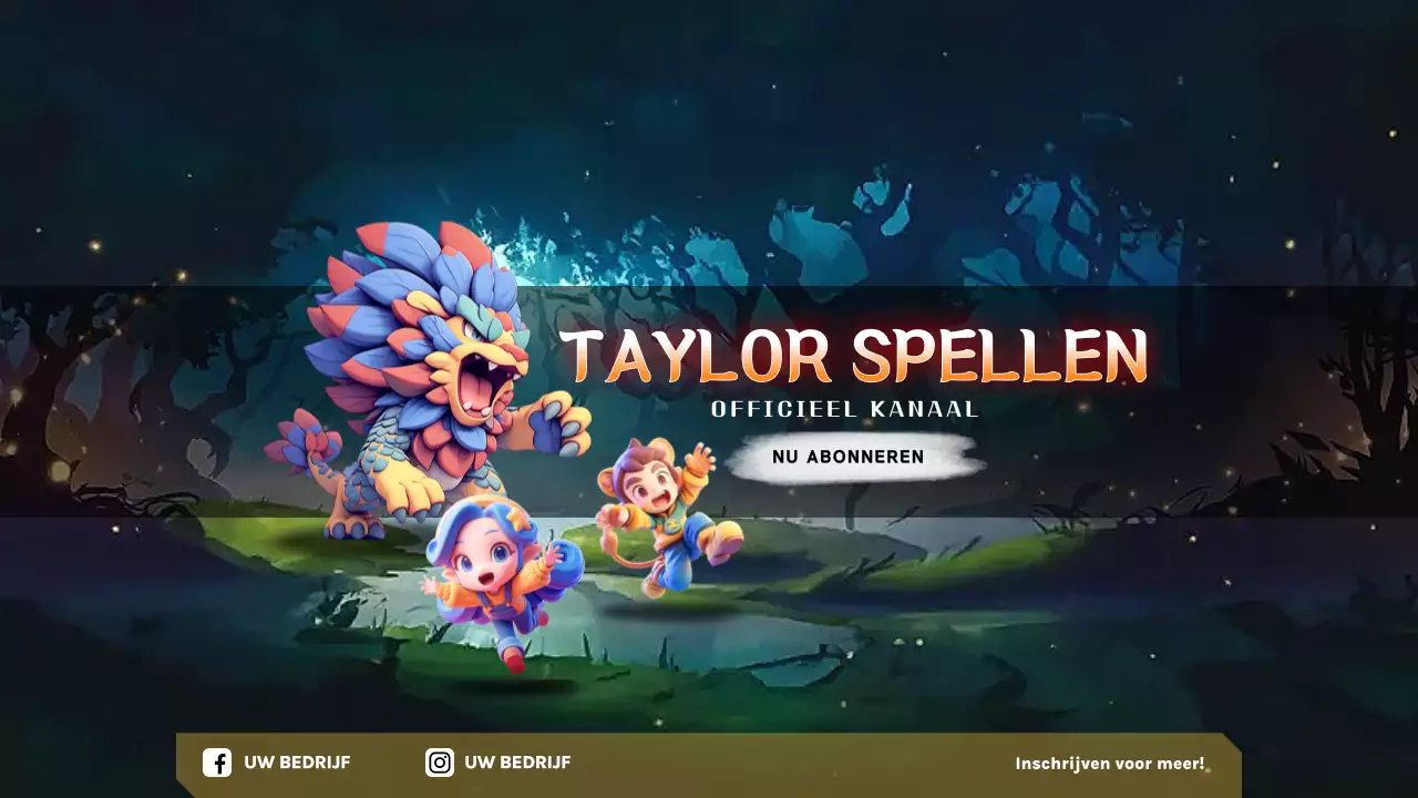 kleurrijke fantasie gaming advertentie