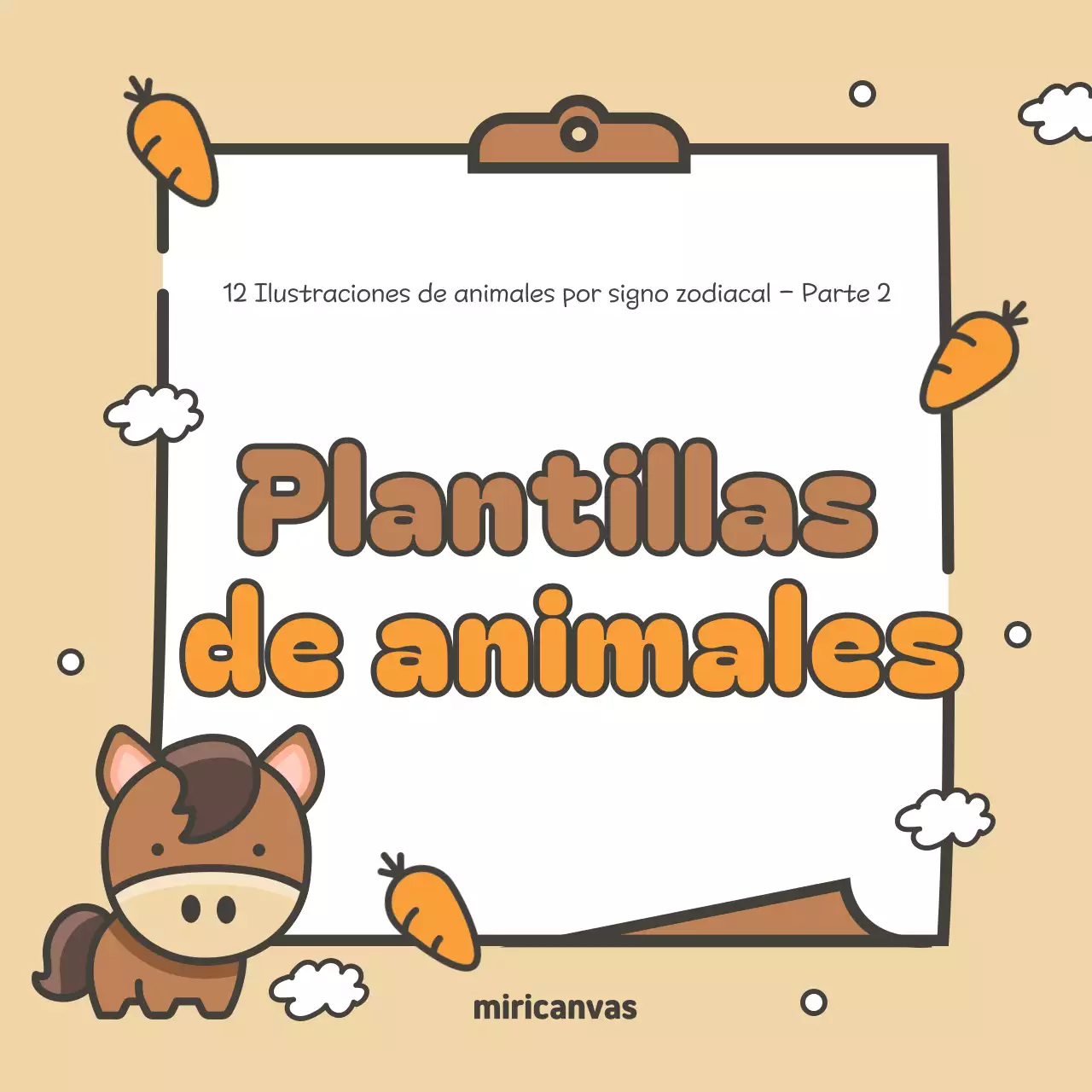 12 simpáticas fundas de animales del zodiaco en marrón y naranja