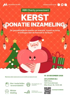 Affiche liefdadigheidsdonatie voor Kerstmis