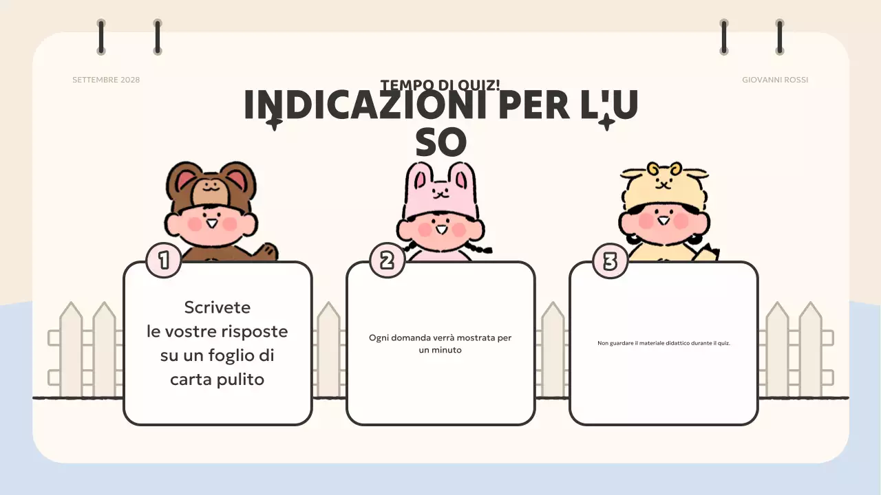 materiale per quiz di animazione rosa