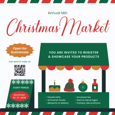 Green Traditional Christmas Event Social Media Post