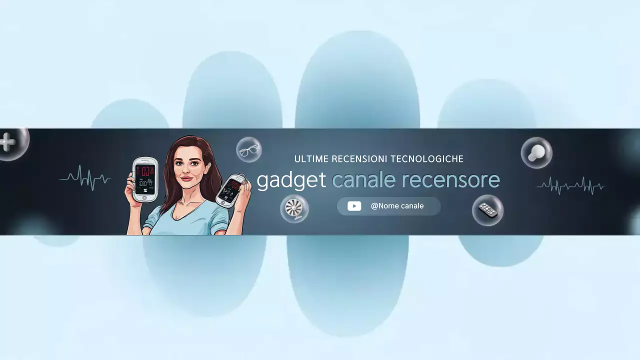 Banner blu del canale della tecnologia moderna