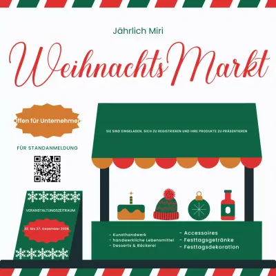 Weiß Grün Einfach Jährlicher Miri Weihnachtsmarkt Social Media