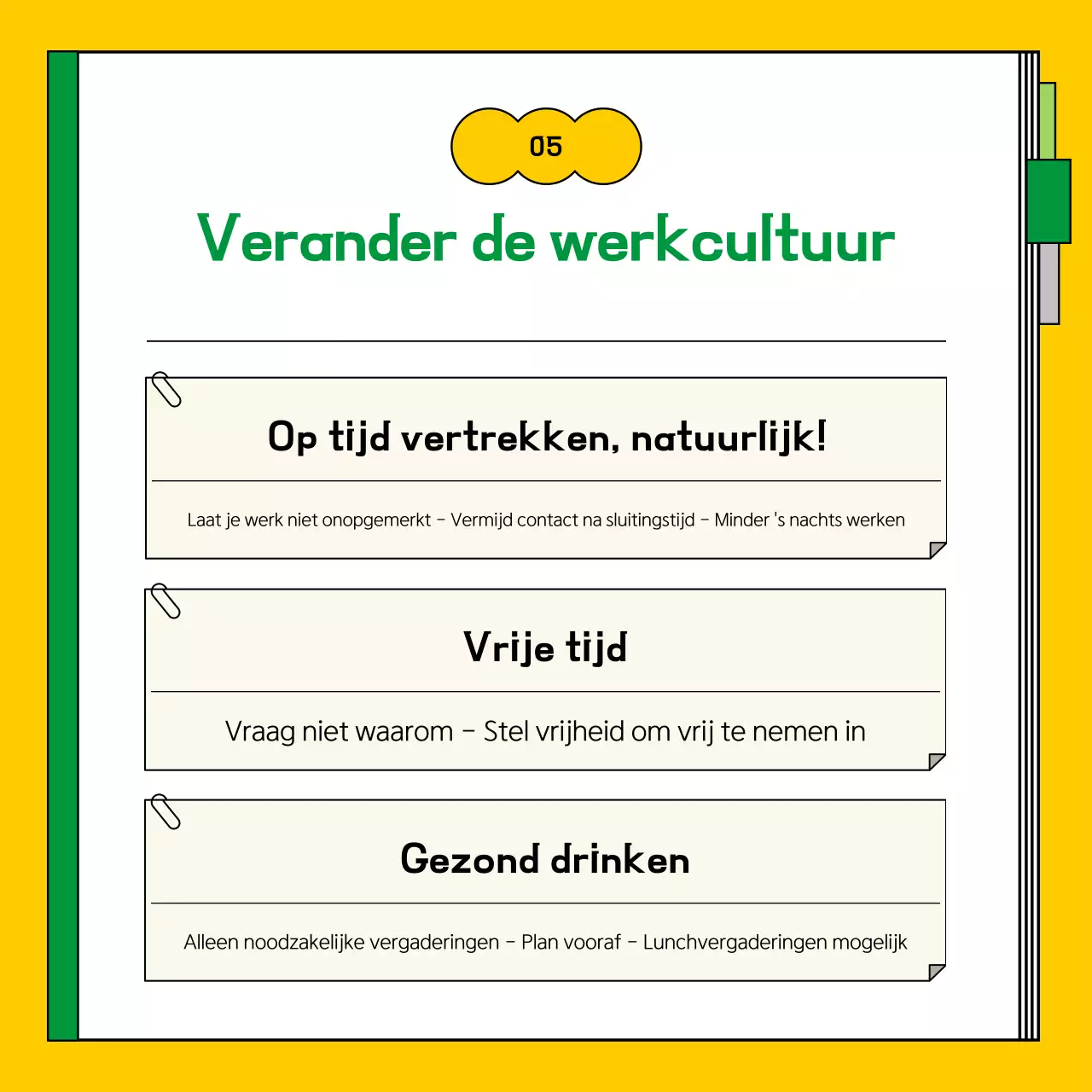 Over de gele en groene transformatiegids voor schoon werk