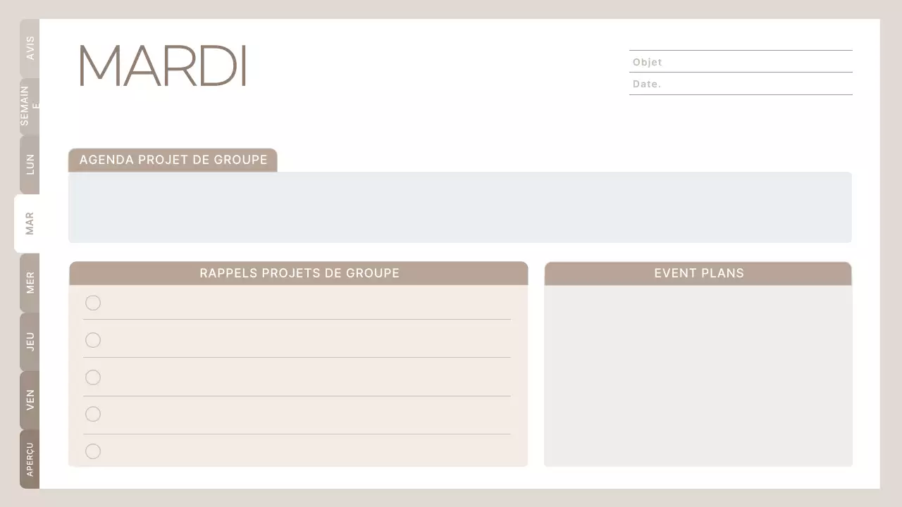 agenda de classe minimaliste beige calendrier