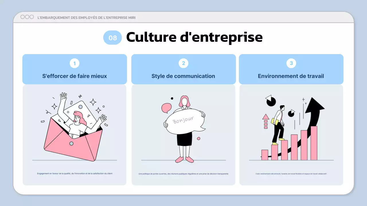 Présentation d'entreprise moderne de couleur bleue