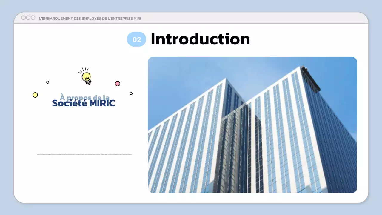 Présentation d'entreprise moderne de couleur bleue