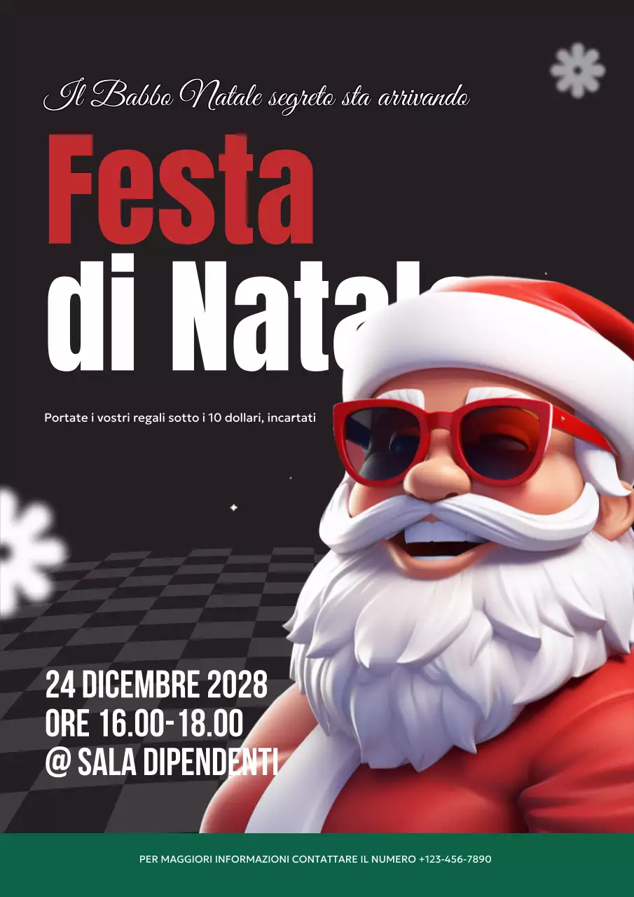 invito natalizio rosso retrò