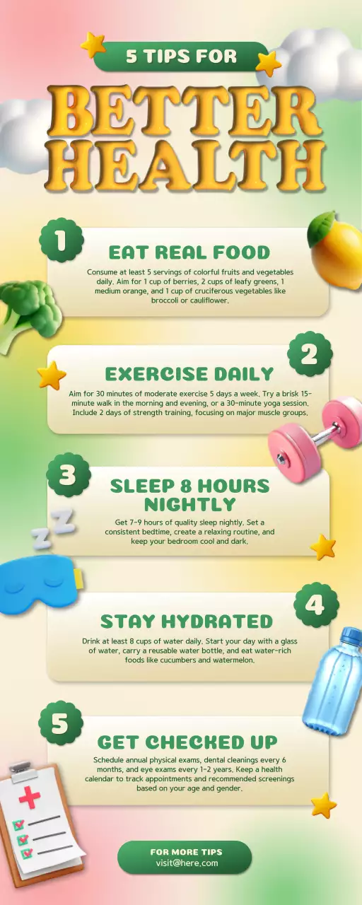 Colorful Modern Health Guide Infographic