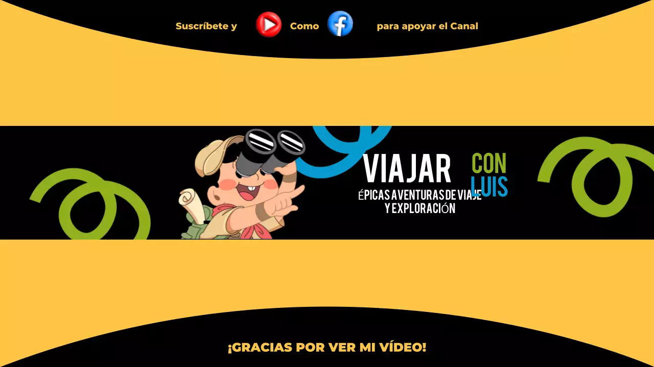 promoción de viajes de dibujos animados amarillos