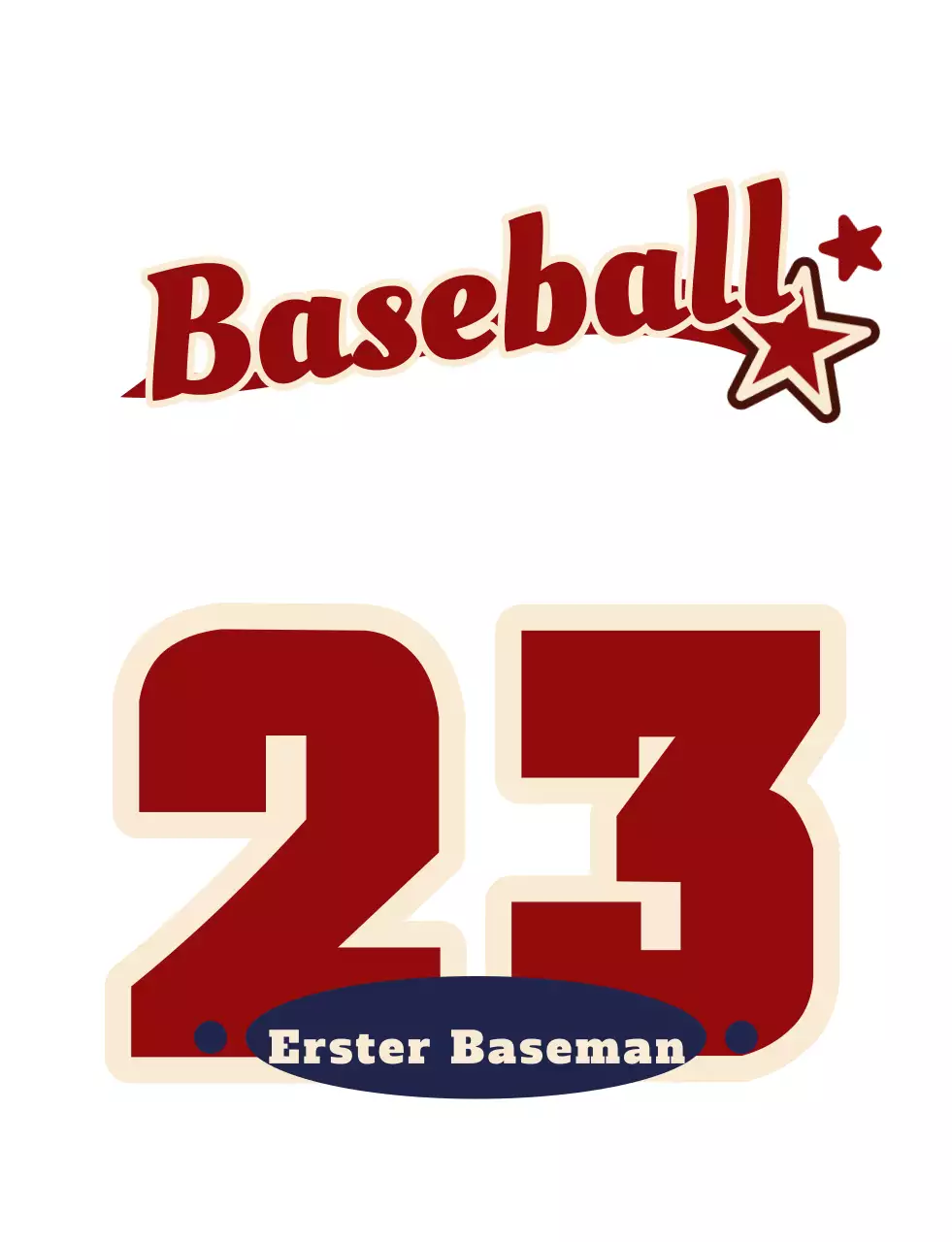 Weißes sportliches Baseball-Logo-T-Shirt