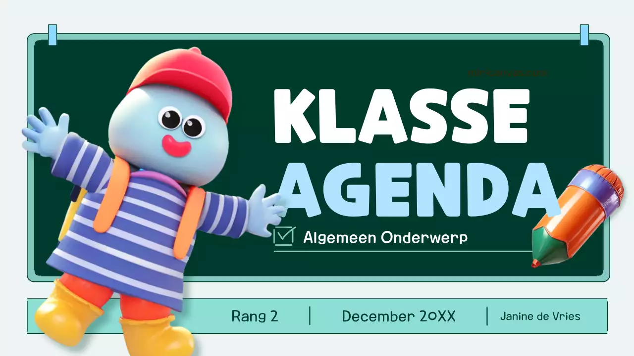 agenda planner oranje en groenblauw pop class