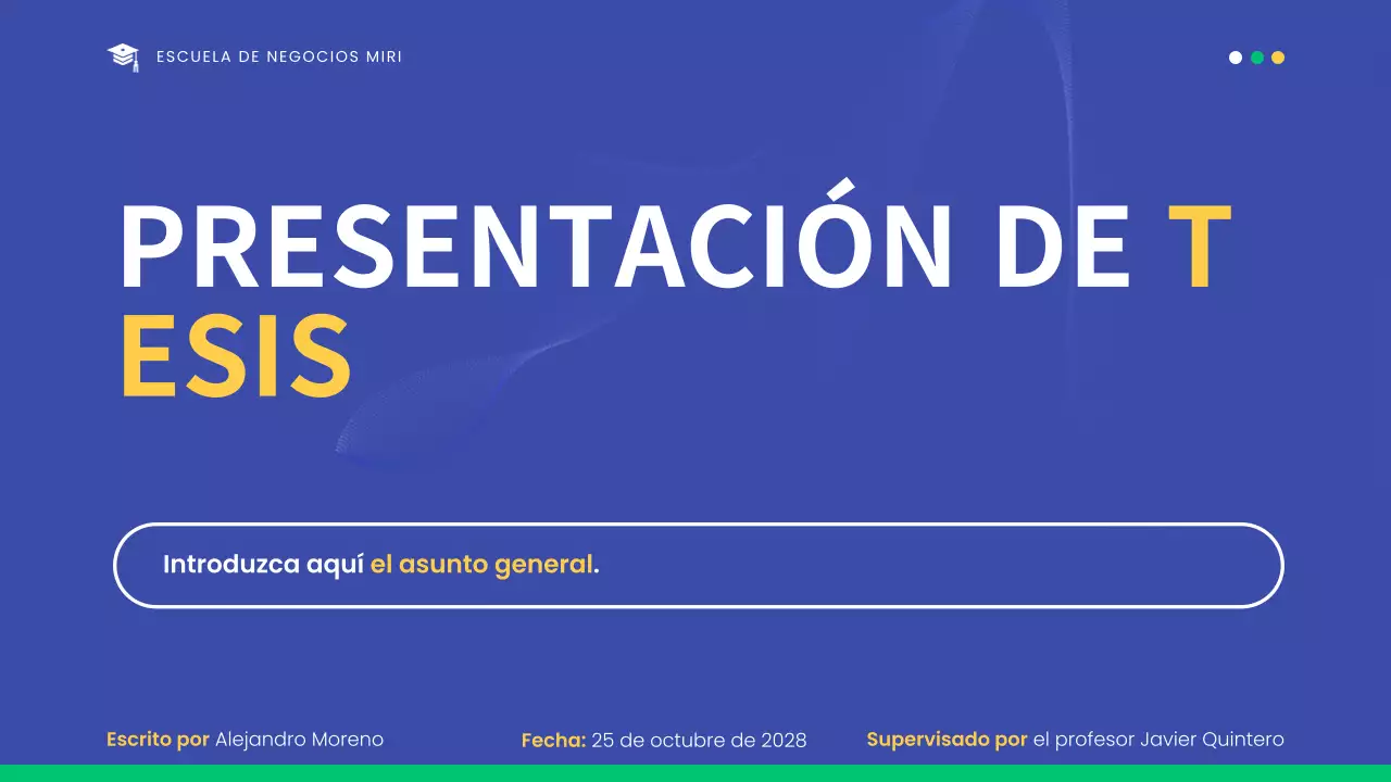 presentación de la tesis blue modern