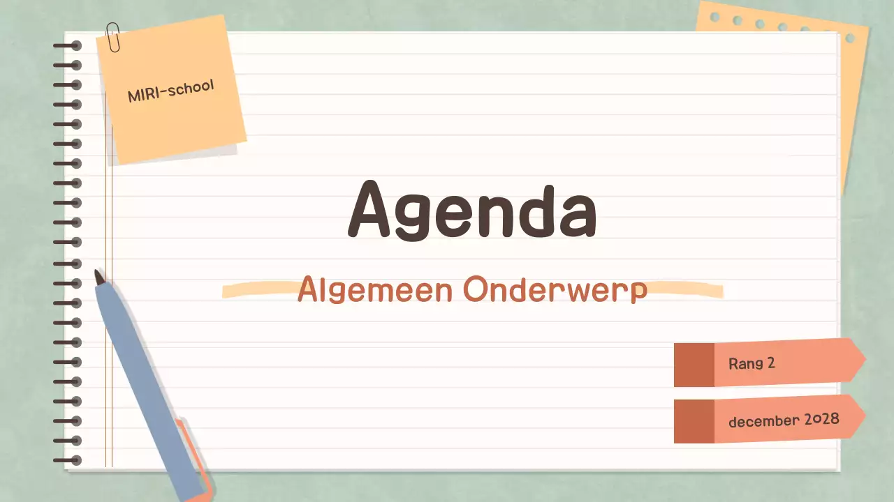 Eenvoudig Pastel Notitieboek Klasagenda voor School